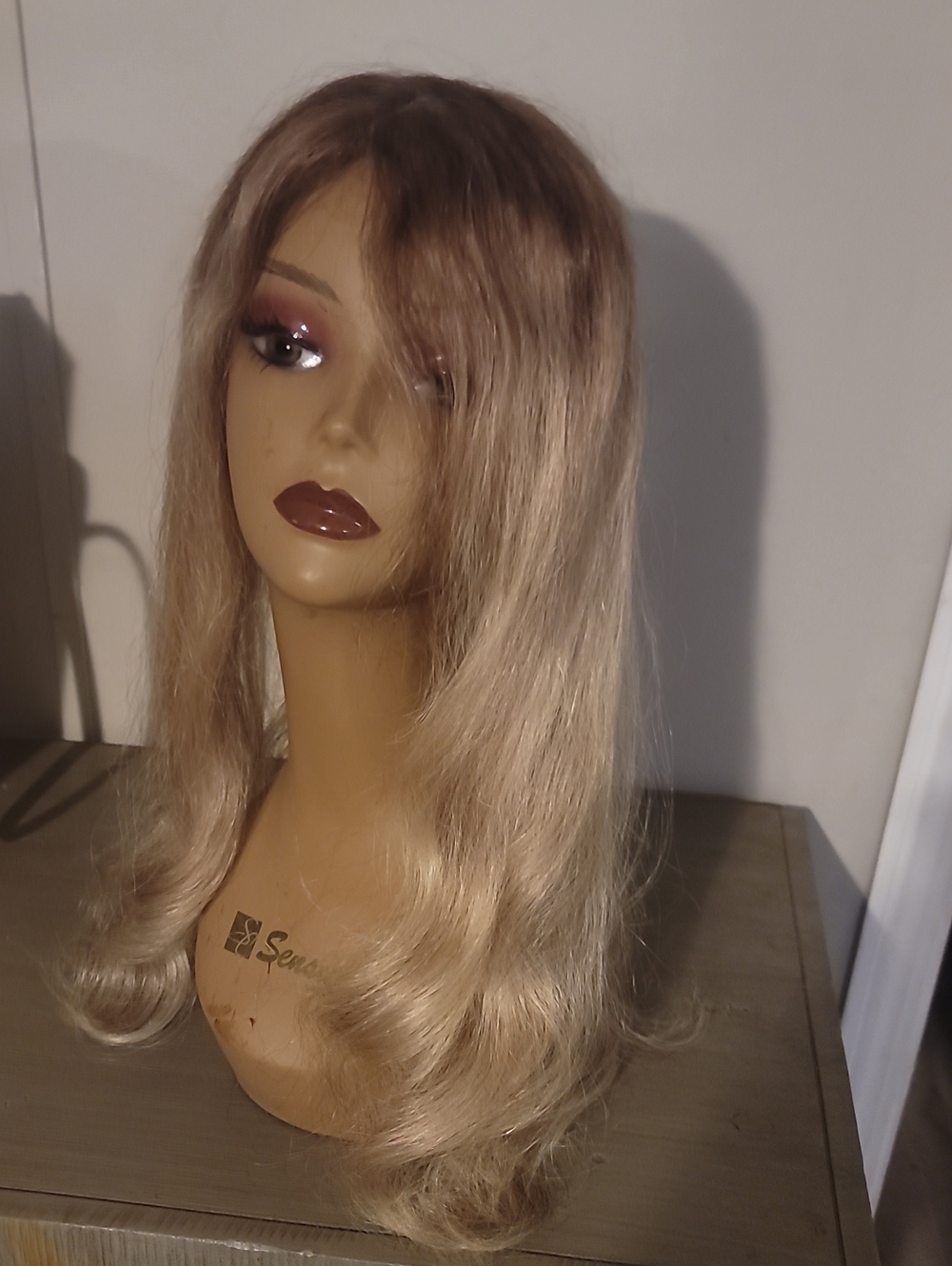 Remy Human Hair 20" Topper Rooted Blonde 100% Hand Tied Lace Topper - Picture 2 of 8